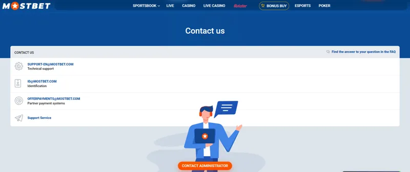 How to contact MostBet technical support