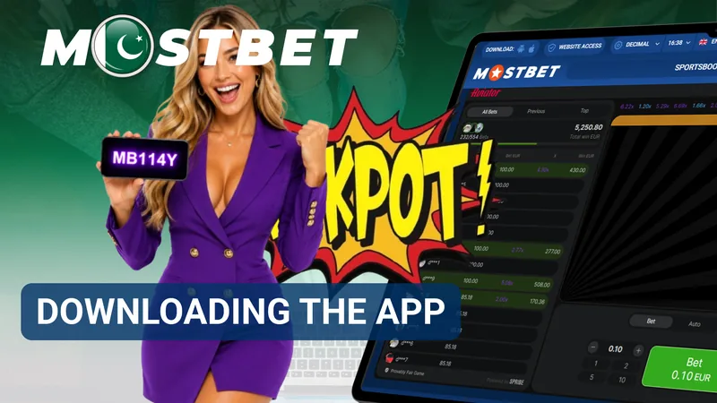 Mostbet app on smartphone