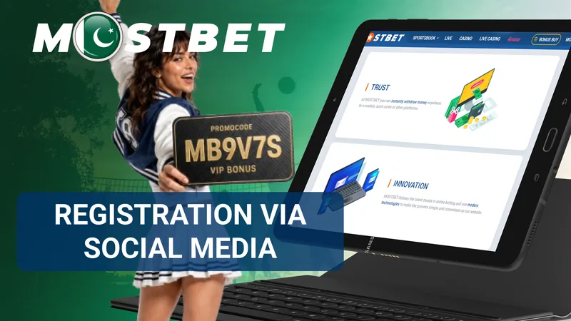 Social media registration icons for Mostbet in Pakistan
