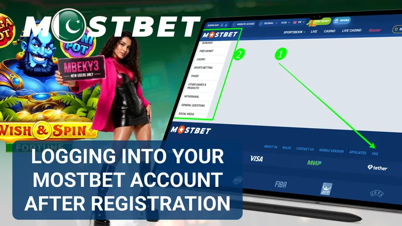 Mostbet login page in Pakistan