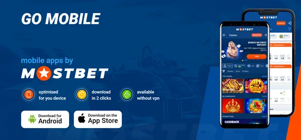 MostBet mobile application download page