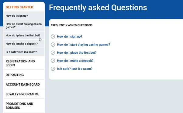 FAQ section